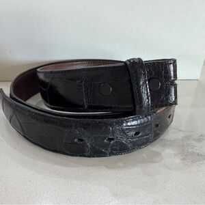 Torino Black Crocodile Genuine American Alligator Belt 31-35”